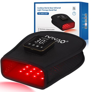 Cordless Red Light Therapy for Hand 4000mAh Rechargeable Battery Infrared Gloves LED Light Therapy Pad Device for Hands Finger Palm Home Travel Use