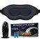 Cotton Weighted Sleep Eye Mask (4.2 oz / 120g) for Men &amp; Women - Ergonomic 3D Design for Travel, Sleep &amp; Business Trips, Light Blocking with Adjustable Strap