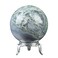 Crocon 45mm Moss Agate Stone Sphere Ball with Metal Stand 1400+ Carats Gemstone Ball Healing Sphere Sculpture Figurine for Fengshui Divination Home Decoration Photography Crystal Sphere