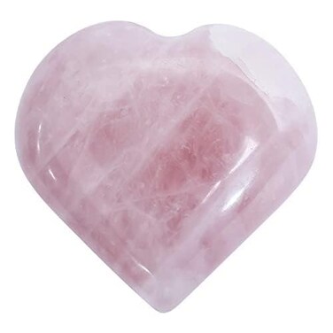 Crocon 50mm Rose quartz Heart stone Big Heart Shape gemstone Puff Stones Set 450 + Carats Pocket Crystal Healing Tumble Collection Palm Worry Stone Good Luck Meditation Gift Craft Home Decor
