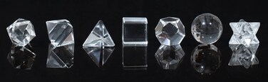 Crocon Opalite 5Pcs Platonic Solids Crystal Geometry Set, Platonic Solids Sacred Geometric Stones for Meditation Reiki Balancing Healing Chakra Stone Cleansing Spiritual Good Luck (15-20 mm)