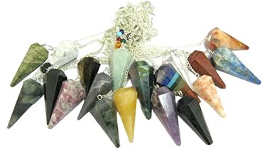 crystalmiracle Exclusive Set of Fifteen Gemstones Cone Pendulums Crystal Healing Reiki DOWSING FENG Shui Gift Metaphysical Powerful Meditation Psychic Energy