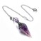 CrystalTears Natural Amethyst Crystal Pendulum Hexagonal Reiki Healing Crystal Points Gemstone Dowsing Orgone Pendulum for Divination Witchcraft Crystal Therapy