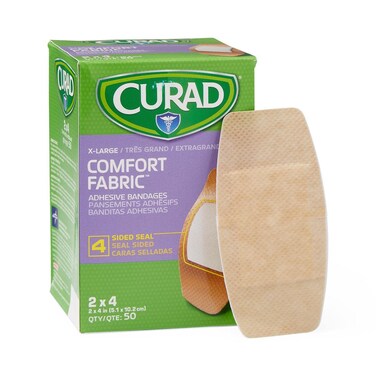 CURAD Comfort Fabric Adhesive Bandages for First Aid, Sterile, 2 x 4 Inches, 600 Count