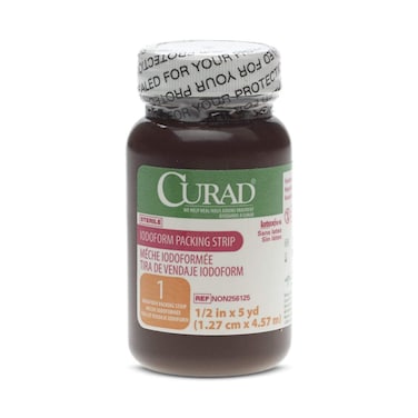 Curad Iodoform Gauze Packing Strips, 1/2" x 5 yd, 12 Count