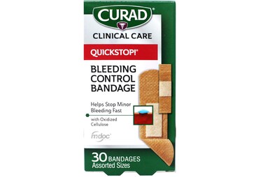 Curad Qck Stop BLD Band A Size 30ct Curad Quick Stop Blood Controlling Bandages Assorted 30ct