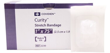 Curity Sterile Gauze Stretch Bandages, 1" x 75", Sterile-Pack of 12
