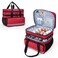 CURMIO Double Layers Pill Bottle Organizer Bag Empty, Medicine Organizer Storage Case with Lockable Zippers, Medication Travel Bag for Prescription Bottles, Medical Supplies, Red (Patent Design)