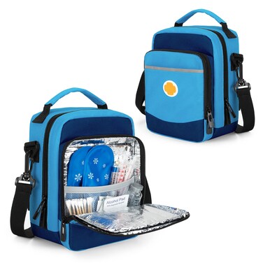 CURMIO Insulin Cooler Travel Case, Insulated Diabetes Supplies Bag with Shoulder Strap for Insulin Pens and Diabetic Supplies, Blue (Patented Design,Bag Only)