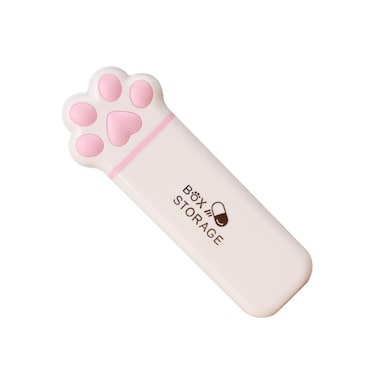 Cute Cat Paw Travel Pill Box, Slim Moistureproof Pill Organizer, Kawaii Small Daily Vitamin Case, Adorable Trinket Jewelry Organizer, Stylish Pill Case 3 Compartments (Pink)