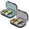Daily Pill Organizer, Portable Pill Case, Pill Container for Purse, 2 Pack 6 Compartments Medicine Box for Travel(Green&amp;Gray)