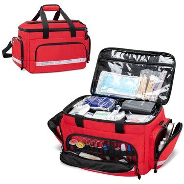 Damero Medical Trauma Bag, First Aid Bags Empty Medical Bag with Detachable Dividers, Ideal for Nurse, Physical Therapists, Doctors, Gray (BAG ONLY)