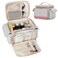 Damero Small Medicine Storage Bag Empty, Small First Aid Bag Empty Medicine Pill Bottles Storage Organizer for Home Health and Travel, Light-Gray Pink