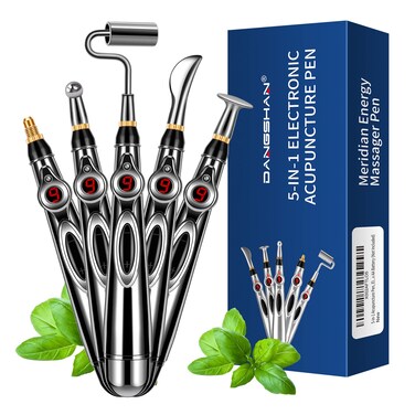 DANGSHAN 5-in-1 Acupuncture Pen, Electronic Massage Therapy Pen, Pain Relief Therapy, Meridian Energy Pulse Massage Pen