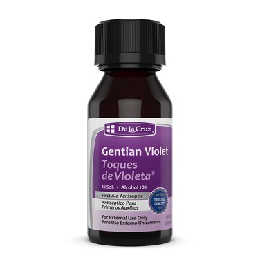 De la Cruz Gentian Violet - Violeta de Genciana - Tincture of Violet 1% First Aid Antiseptic, 1 FL OZ