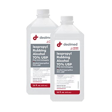 Dealmed Isopropyl Rubbing Alcohol 70% USP, First Aid Antiseptic, 16 fl. oz, (2 Pack)