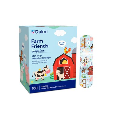 Designer Adhesive Bandages, Sterile, Circus, 3 per 4" x 3", 100 per Box, 12 Box per Case (Pack of 1200)
