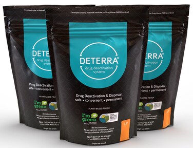 Deterra-LP - Drug Deactivation and Medication Disposal System - Safe Medication, Pill, and Liquid Destroyer - Plant-Based Large Stand-Up Pouch (3-Pack)
