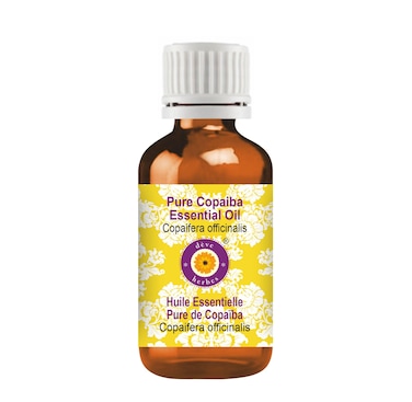 Deve Herbes Pure Copaiba Essential Oil (Copaifera officinalis) 100% Therapeutic Grade Steam Distilled 15ml (0.50 oz)
