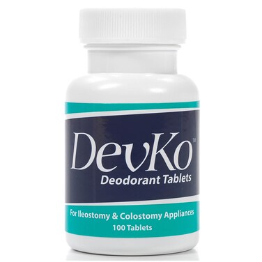 Devko Ostomy Pouch Deodorizer/Deodorant Tablets, Charcoal, 100 Tablets
