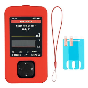 Dexcom G7 Receiver Case with Lanyard and 2PCS Screen Protector (Red)