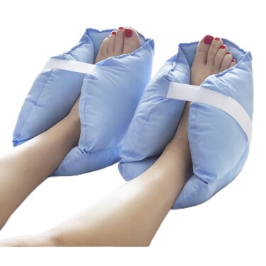 DMI Heel Cushion Protector Pillow to Relieve Pressure from Sores and Ulcers, Foot Pillow, FSA HSA Eligible, Adjustable in Size, Blue, White, Sold as a Set of 2 (Pack of 24, 48 Count Total)