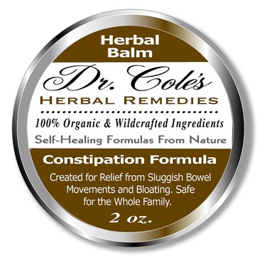 Dr. Cole's Organic Herbal Constipation Relief Formula. Natural, Non-Toxic Ease from Sluggish Bowel Movements &amp; Bloating. Safe, External Ointment for Infants, Toddlers, Kids, Adults, The Elderly &amp; Pets