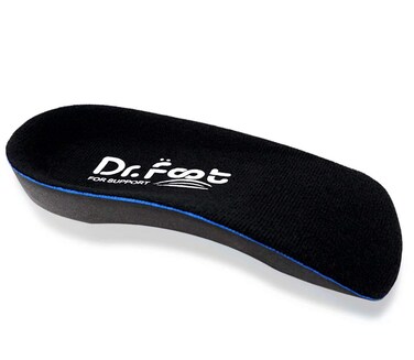 Dr. Foot's 3/4 Length Orthotic Inserts, Self-Adhesive Half Shoe Insoles for Flat Feet, Plantar Fasciitis, Fallen Arches, Over-Pronation, Heel Spurs, Feet Fatigue (Small)