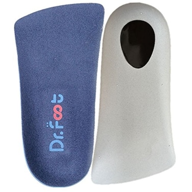 Dr. Foot's 3/4 Length Orthotics Insoles with Self Adhesive for Correct Flat Feet, Fallen Arches, Over-Pronation, Plantar Fasciitis, Heel Spurs, Bunions -1 Pair (L - W11-12.5   M9.5-11)