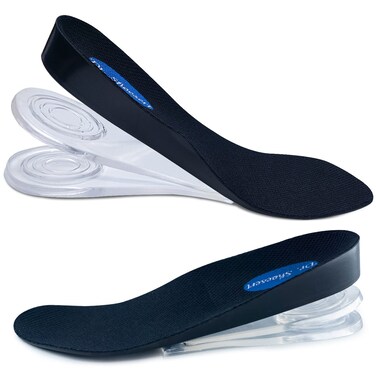 Dr. Shoesert 3-Layer Adjustable Height Increase Insoles, 3/4 Length Shock Absorption Cushion Heel Lift Inserts