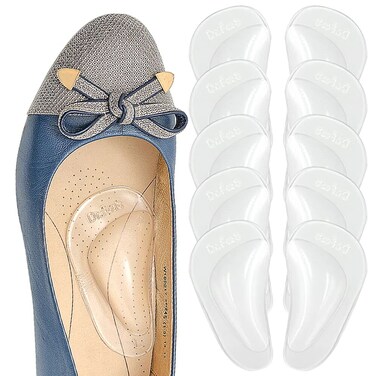 Dr.Foot Plantar Fasciitis Arch Support Shoe Insoles 5 Pairs, Thicken Gel Arch Pads for Flat Feet - Self-Adhesive Arch Cushions Inserts for Men and Women