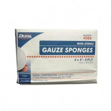 Dukal 4084 Premium White 8-Ply 4" x 4" Gauze Sponges, Non Sterile (DKL4084) Category: Bandages and Dressings