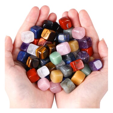 DUQGUHO 30 Pcs Healing Crystal Chakra Stones Set Polished Tumbled Stones Crystals Bulk Amethyst Rose Quartz Obsidian Lapis Lazuli Clear Quartz Green Aventurine Tiger Eye Red Jasper Stones Wholesale