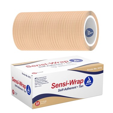 Dynarex 3173 Sensi Wrap, Self Adherent, 3" x 5 yard, Tan, Pack of 24