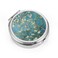 Dynippy Pill Case Pill Box with Mirror Pocket 3 Compartment Medicine Case Vitamin Pill Organizer for Pocket Purse and Travel (Round, Silver-Almond Blossom)