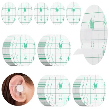 Ear Covers for Shower, 120 Pieces Waterproof Ear Stickers Ear Covers for Swimming Shower Ear Protectors with Waterproof Cotton Ear Plugs for Shower Surfing Snorkeling and Other Water Sports