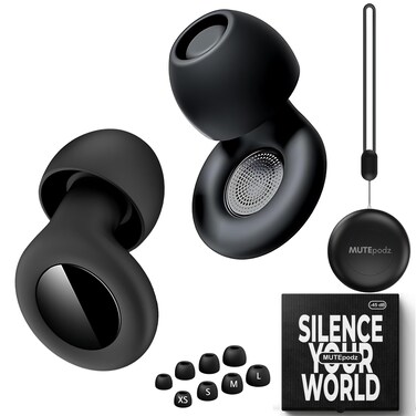 Ear Plugs for Sleeping Noise Cancelling, 45dB Hearing Protection, Reusable, Soft Silicon Earplugs for Concerts, Swimming, Block Snoring, Ear Plugs for Noise Reduction (Black, 1 Count (Pack of 1))