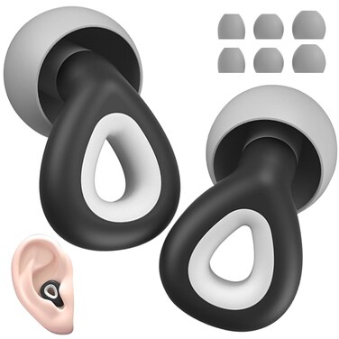 Ear Plugs for Sleeping Noise Cancelling, High Fidelity Concert Earplugs, Reusable Soft Silicone Ear Protection for Sleep Blocking Snoring, Concerts, Festival Rave -35dB Noise Reduction, 6 Ear Tips