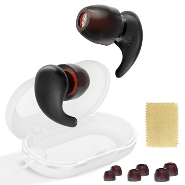 Ear Plugs for Sleeping Noise Cancelling, Reusable Silicone Earplugs, 32dB Noise Reduction, Perfect for Concerts, Travel, Work, and Concentration. Includes Compact Storage Case. Comfortable, Durable