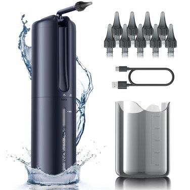 Ear Wax Removal - Electric Ear Cleaner - Ear Irrigation Kit Safe Ear Irrigation Flushing System with 4 Pressure Settings - Effective Ear Wax Removal Tool for Earwax Buildup (Dark Blue)