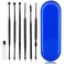 Ear Wax Removal Kit, Ear Cleaner, Ear Pick, Ear Cleaning Tool Set Stainless Steel 6 in 1 Ear Spoon Curette (with Cleaning Brush and Storage Box, Black)