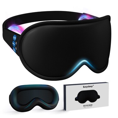 Easysleep 3D Sleep Mask Sleep Headphones White Noise Sleep Eye Mask with 31 Soothing Sounds 3 Timer Soft Adjustable Light Blocking Eye Cover Long Playtime for Sleeper Men Women Travel Gift