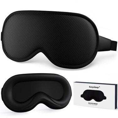 Easysleep Sleep Eye Mask 3D Contoured Cup Sleeping Mask with 100% Light Blocking and Adjustable Strap Soft Breathable Eye Cover Night Blindfold Mask for Men Women.