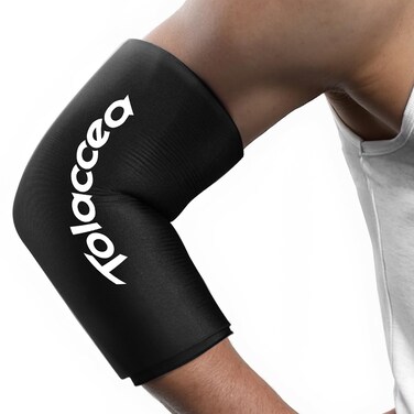 Elbow and Knee Ice Pack - Cold Ice Sleeve with Reusable Gel &amp; Cold Therapy Compression for Knee, Shin Splints, Calf Strain, Flexible Ice Pack for Tennis Elbow, Tendinitis(Small (Pack of 1), Black)