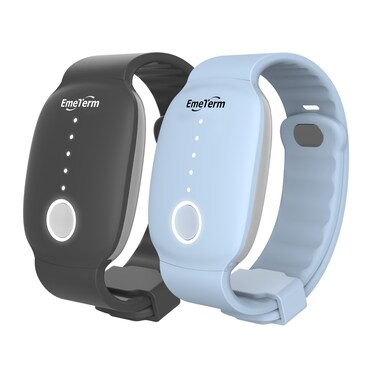 EmeTerm Fashion FDA-Cleared Relieve Nausea Electrode Stimulator Morning Sickness Motion Travel Sickness Vomit Relief Rechargeable No Gel Drug Free Wristbands Without Side Effects (2 Pack)