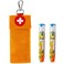 Epipen Carrier Case, 2-Pack, Orange, Cartoon Pattern, Modern Style, Zipper Closure, Cross-Body Strap, Lobster Clasp Handle, 3 Compartments, Epipen Case Holder