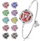Essential Oil Diffuser Bracelet Aromatherapy Locket Adjustable Bracelet Stainless Steel Butterfly Bracelet with 10 Pcs Refill Pads for Women Girls