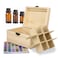 Essential Oil Storage Box High Capacity Wooden Essential Oils Display Organizer Stand Holder for 15 ml Bottles Nail Polish Collection.