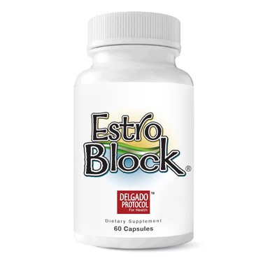 EstroBlock Estrogen Balance Supplement - Maintain Clear Skin, Body Defenses for Women &amp; Men - Delgado Protocol - Original Formula w/No Crystalline DIM Against Dysfunction - 60 Capsules