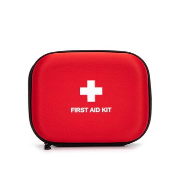 EVA Hard Red Medical Bag - Round, Emergency Responder, Camping, Outdoors (6.8x5.3x2.2 Inches)